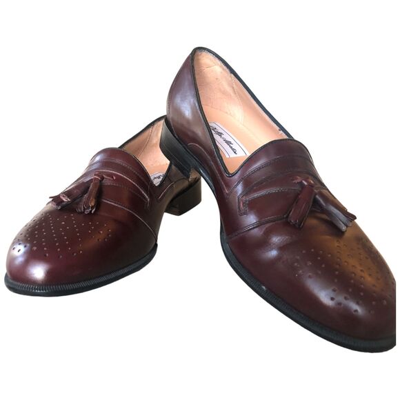 Phillip‎ Martin Burgundy Men\'s Casual Leather Loafer Slip-on Tassel  Size 9.5 main image 10